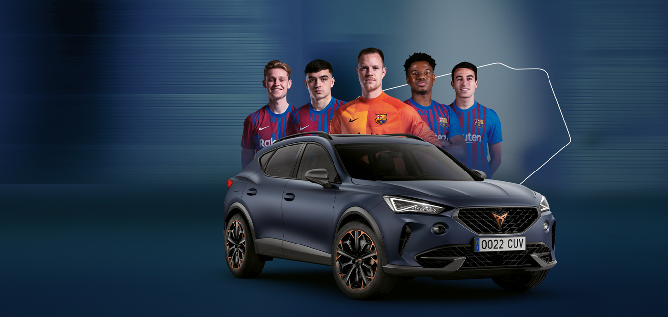 CUPRA Formentor na tle FC Barcelona