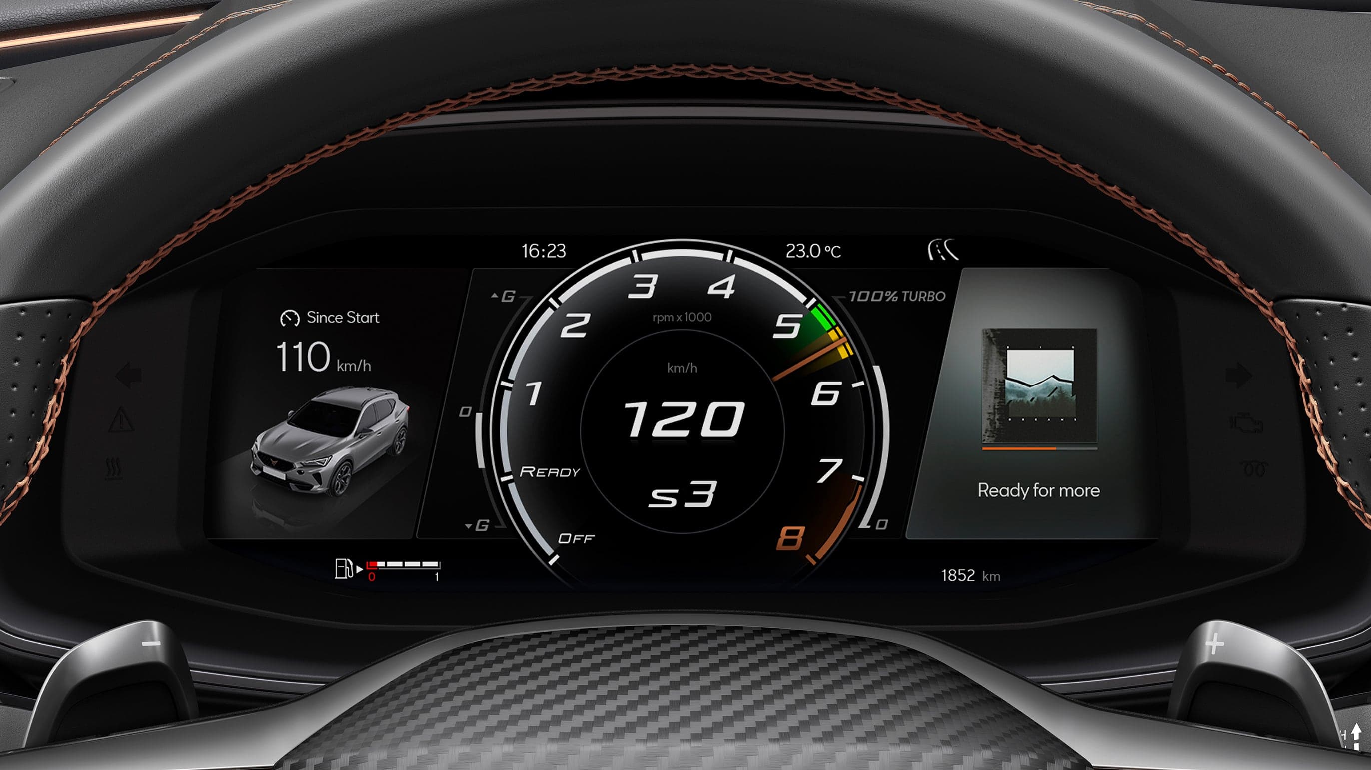 CUPRA Formentor VZ5 w kolorze magnetic tech z tylnymi światłami mijania
