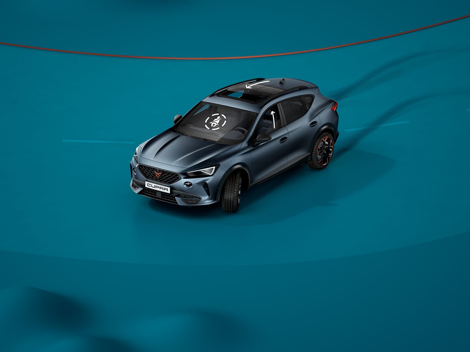 5-drzwiowy, kompaktowy samochód sportowy CUPRA Leon e-HYBRID z systemem Pre-Crash