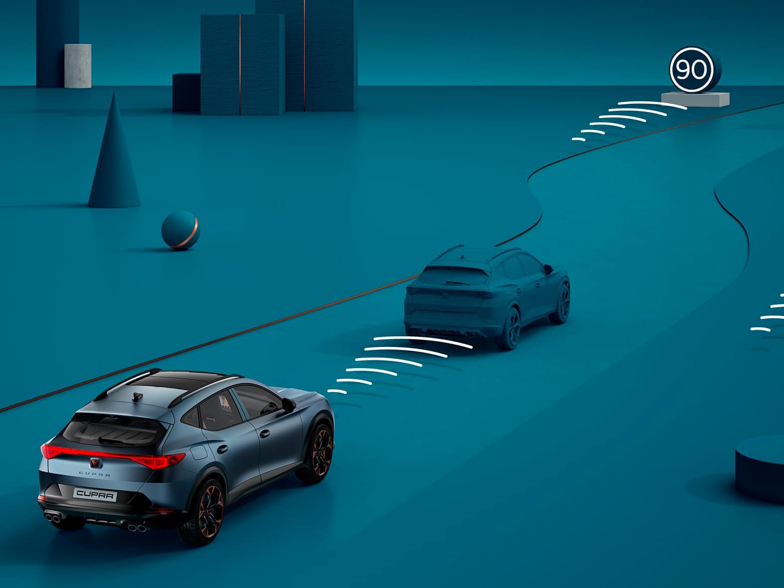 5-drzwiowy, kompaktowy samochód sportowy CUPRA Leon e-HYBRID z funkcją acc predictive