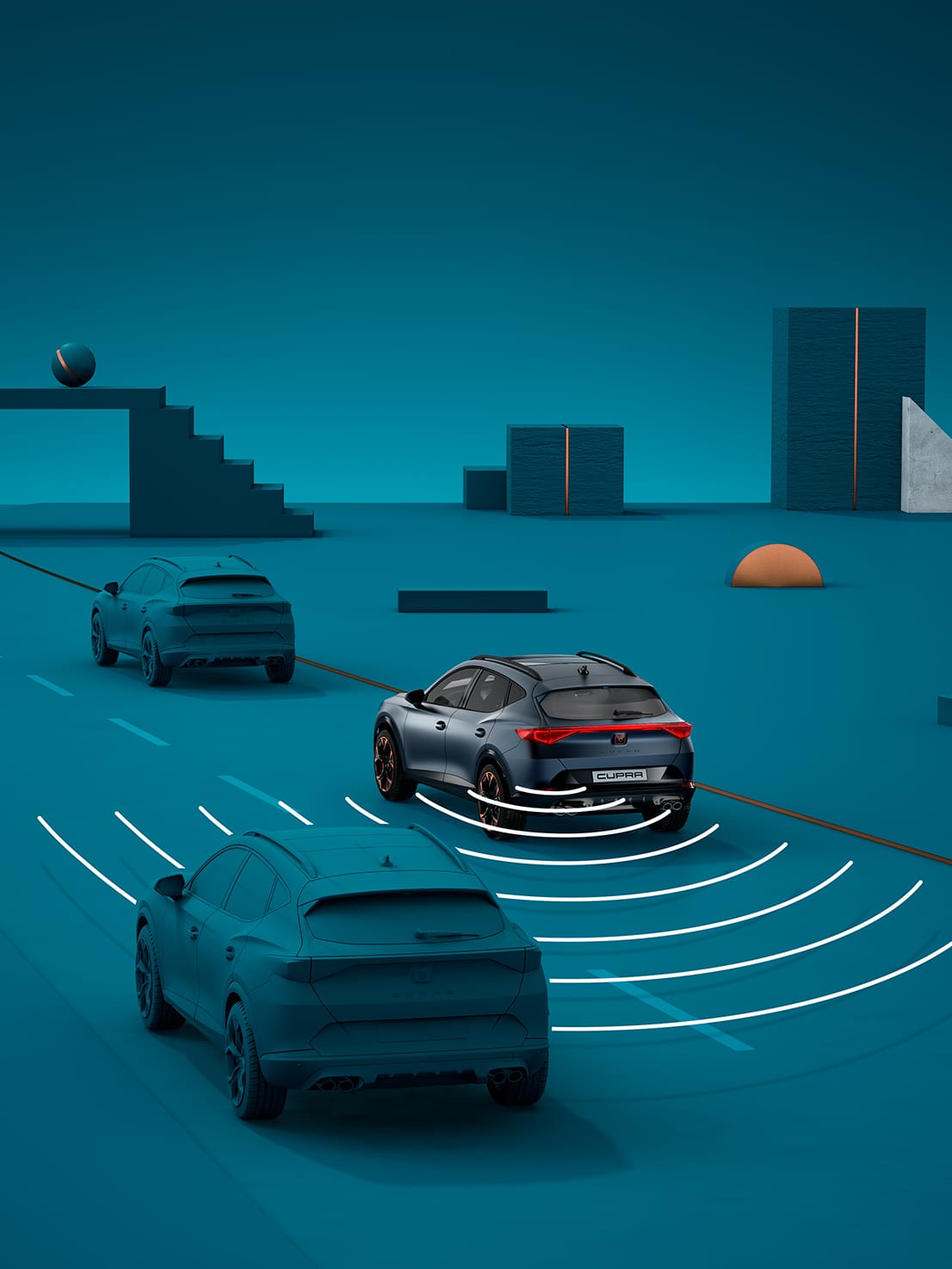 5-drzwiowy, kompaktowy samochód sportowy CUPRA Leon e-HYBRID z funkcją exit assist