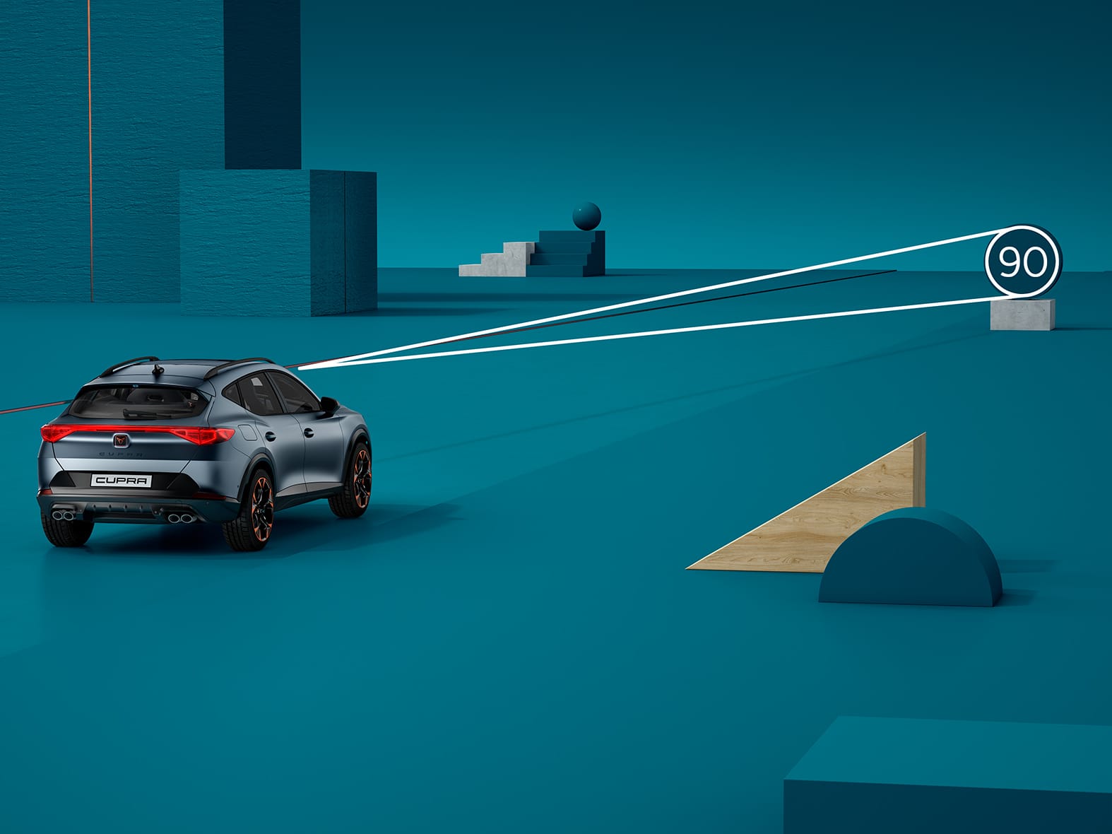 5-drzwiowy, kompaktowy samochód sportowy CUPRA Leon e-HYBRID z funkcją rozpoznawania znaków drogowych 