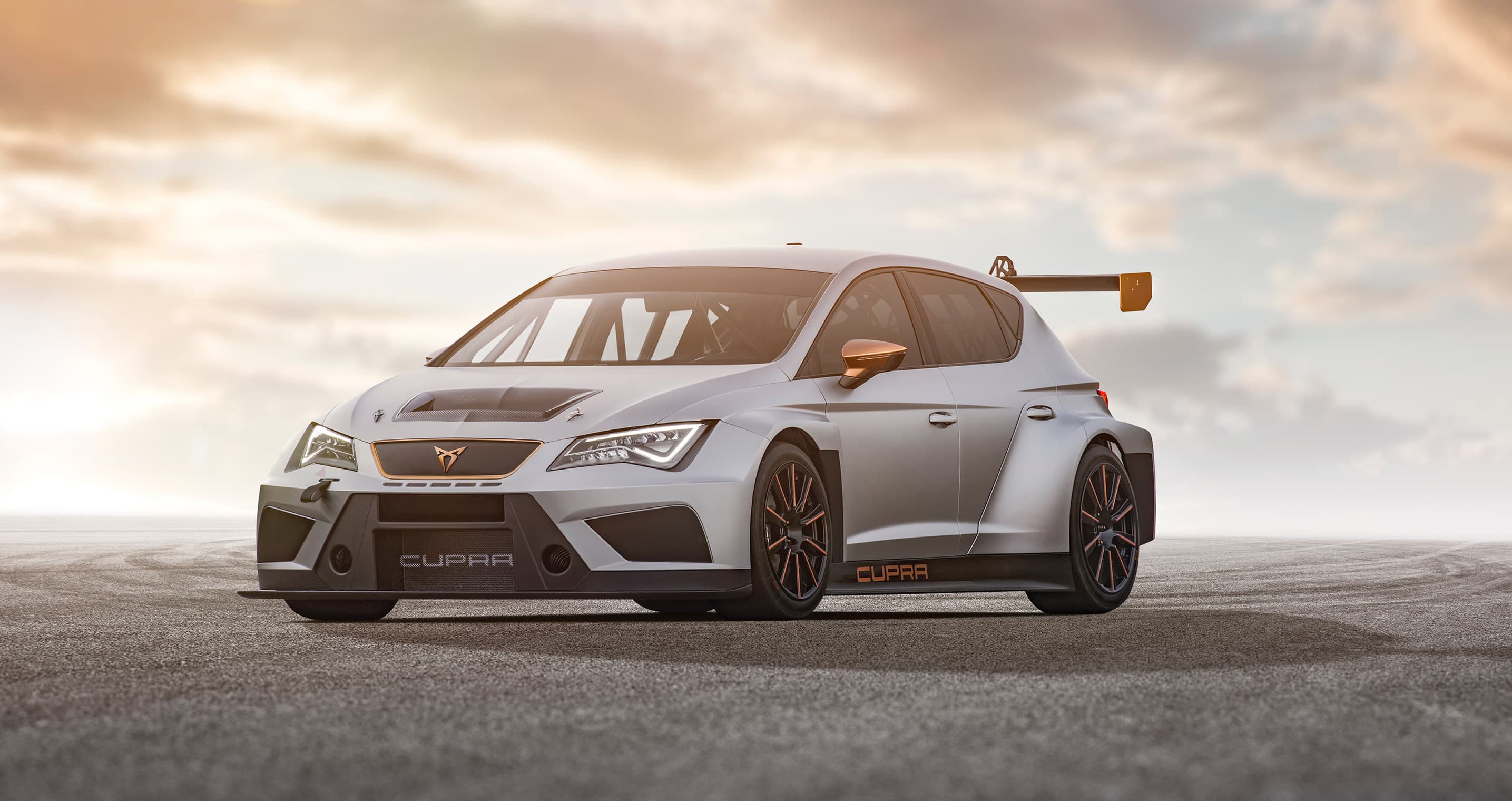 The Cupra logo on the e-Racer
