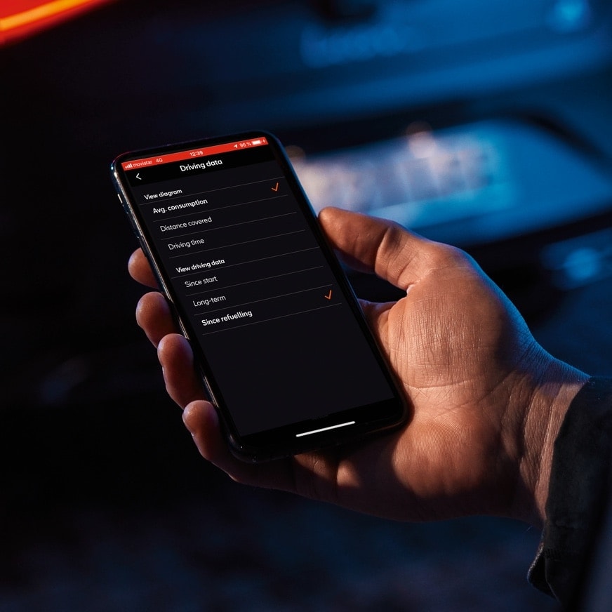 aplikacja cupra connect, dane dotyczące jazdy
